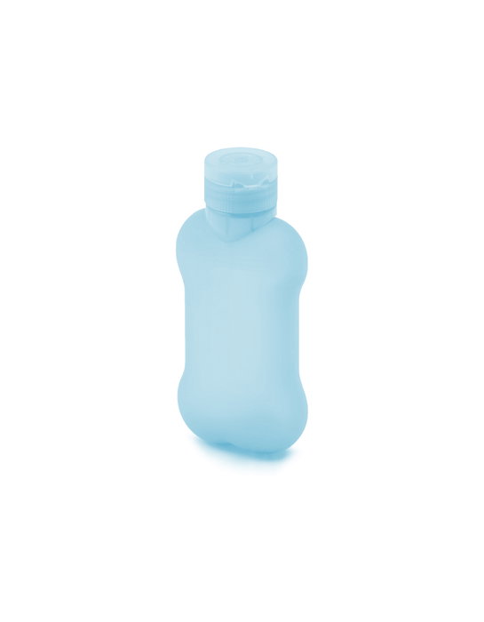 United Pets Bon Ton Pi Botella de Agua 100 mL Azul de Silicona, Portátil y Antigoteo