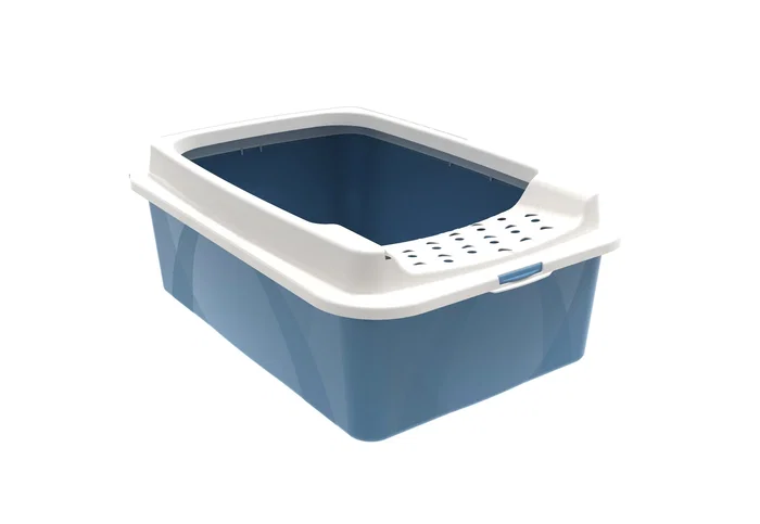 Rotho Bonnie Bandeja Higiénica Abierta para Gato - Azul Horizon Blue y Gris Piaskowy Rotho Bonnie Bandeja Higiénica Abierta para Gato - Azul Horizon Blue y Gris Piaskowy