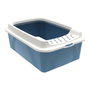 Rotho Bonnie Bandeja Higiénica Abierta para Gato - Azul Horizon Blue y Gris Piaskowy
