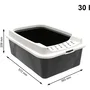 Rotho Mypet ROT7610859232878 Caja de arena con bordes Bonnie, 57.2 x 39.3 x 20.9 cm, Negro
