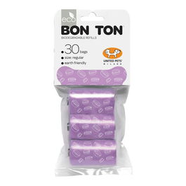 United Pets Recambio para Bon Ton Regular Lila, 3 Rollos de 10 Bolsas Biodegradables