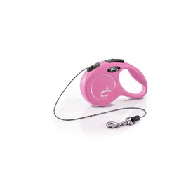 Flexi Classic Correa Extensible de Cordón Rosa, 3m, Talla XS