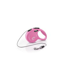 Flexi Classic Rosa 3M XS 8 kg Correa Extensible para Perros Pequeños, Diseño Ergonómico, Made in Germany
