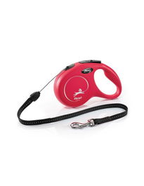 Flexi Classic Correa Retráctil para Perro Rojo 8 m S hasta 12 kg, Extensión Perfeccionada, LED, Hecho en Alemania