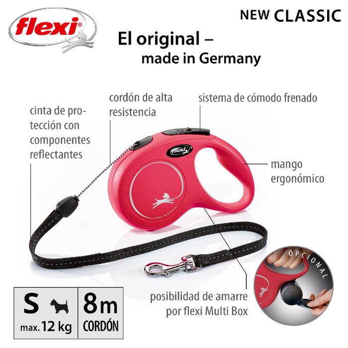 Flexi Classic Cord Rojo 8m Talla S