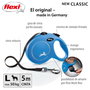 Flexi Classic Correa Extensible de Cinta 5m Azul Talla L hasta 50kg