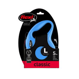 Flexi CLASSIC Correa Extensible de Cinta, 5 m, Azul, Talla L