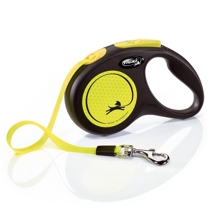 Flexi New Neon Amarillo con Cinta de 5m Talla S hasta 15kg Flexi New Neon Amarillo con Cinta de 5m Talla S hasta 15kg