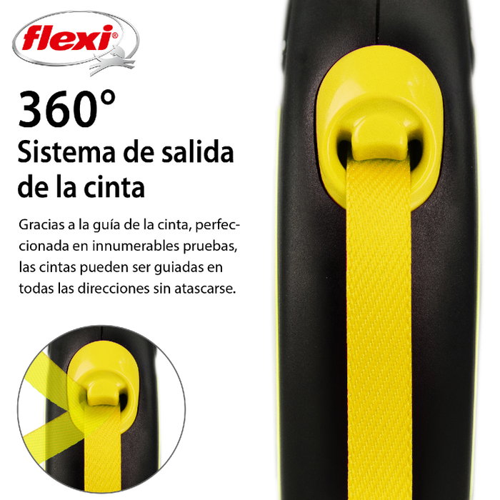 Flexi New Neon Amarillo con Cinta de 5m Talla S hasta 15kg Flexi New Neon Amarillo con Cinta de 5m Talla S hasta 15kg