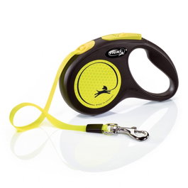 Flexi New Neon Amarillo con Cinta de 5m Talla S hasta 15kg