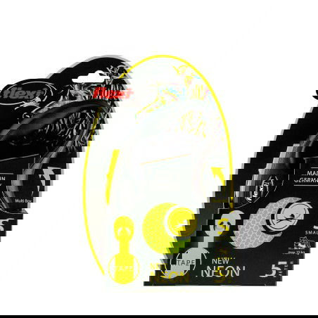 Flexi Correa de Seguridad New Neon Reflectante Amarilla 5 m, Resistencia 15 kg