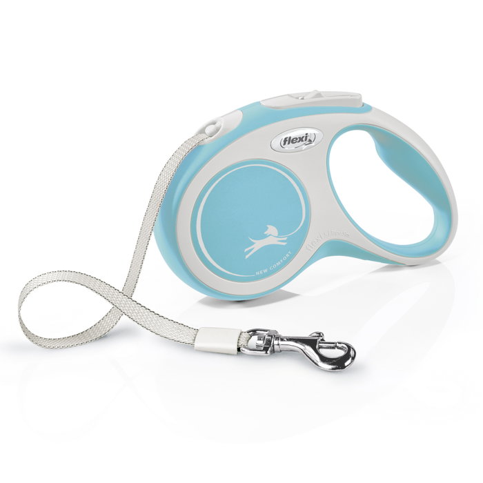Flexi Flexi Comfort Correa extensible de cinta 5m, hasta 15kg, azul claro Flexi Flexi Comfort Correa extensible de cinta 5m, hasta 15kg, azul claro
