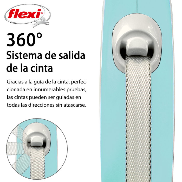 Flexi Flexi Comfort Correa extensible de cinta 5m, hasta 15kg, azul claro Flexi Flexi Comfort Correa extensible de cinta 5m, hasta 15kg, azul claro