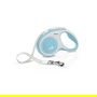 Flexi - Correa New Comfort Cinta 5 m para Perros hasta 15 kg, Sistema de Iluminación LED, Disponible en Cordón o Cinta, Ideal para Paseos con Control, Frenos y Multi Box, Azul Claro