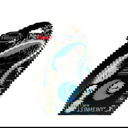 Flexi New Comfort Cinta Paseo Perro 5 M S 15 kg Azul - Correa 2 Colores, Control Frenos, Accesorios LED y Multi Box