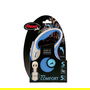 Flexi New Comfort Cinta Paseo Perro 5 M S 15 kg Azul - Correa 2 Colores, Control Frenos, Accesorios LED y Multi Box