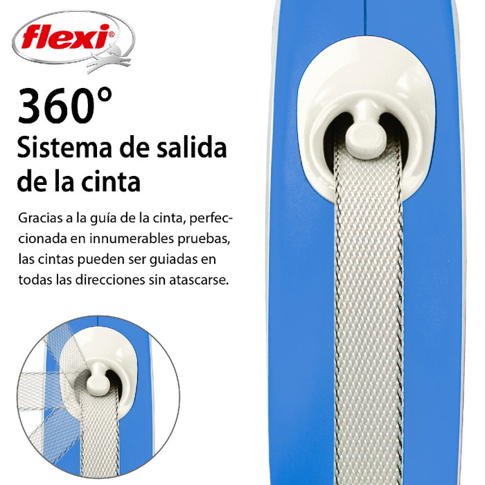 Flexi New Comfort Correa Extensible de Cinta, 5m, Azul, Talla M
