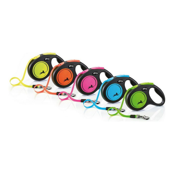 Flexi New Neon Naranja con Cinta de 5m Talla M