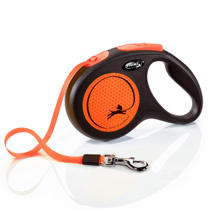 Flexi New Neon Naranja con Cinta de 5m Talla M
