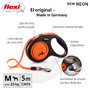 Flexi New Neon Naranja con Cinta de 5m Talla M