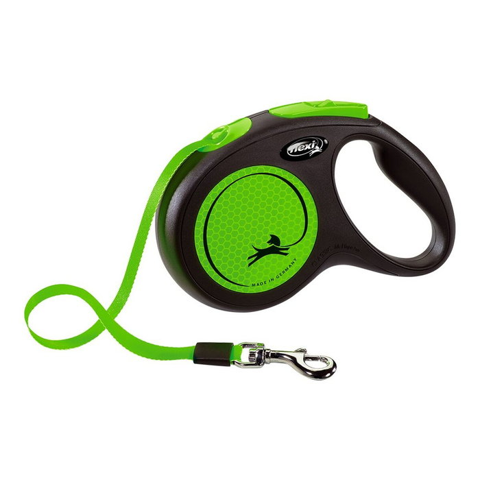 Flexi New Neon Cinta Verde 5m para perros hasta 25kg