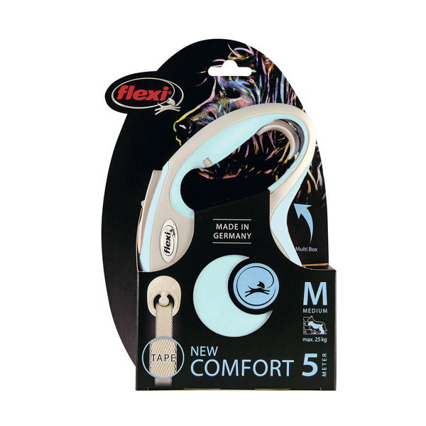 Flexi Flexi Comfort Cinta 5m Azul Claro para hasta 25 kg Flexi Flexi Comfort Cinta 5m Azul Claro para hasta 25 kg