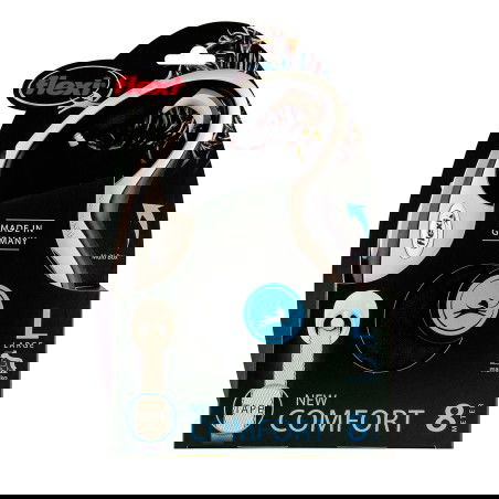 Flexi New Comfort Correa Cinta para Perro, 8 m, Negro, Hasta 60 kg, Sistema Iluminacion LED, Multi Box Flexi New Comfort Correa Cinta para Perro, 8 m, Negro, Hasta 60 kg, Sistema Iluminacion LED, Multi Box