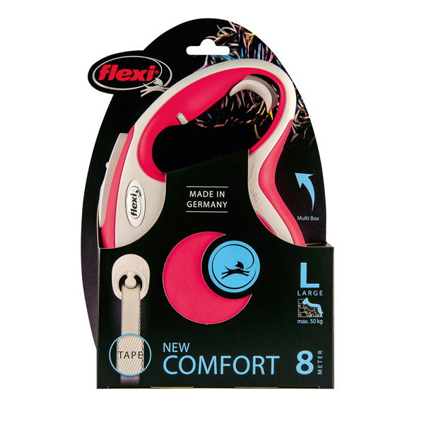 Flexi Comfort Correa Extensible de Cinta 8m, Roja, hasta 50 kg Flexi Comfort Correa Extensible de Cinta 8m, Roja, hasta 50 kg
