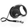 Flexi Black Design Correa extensible de cinta de 5m, Talla S, Negro