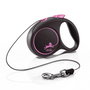 Flexi Black Design Rosa con Cordón 3m Talla XS hasta 8kg