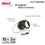 Flexi FLEXI BLACK DESIGN Correa extensible con cordón de 3m, XS, Verde