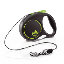 Flexi FLEXI BLACK DESIGN Correa extensible con cordón de 3m, XS, Verde