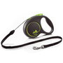 Flexi Black Design Correa Extensible de Cordón, 5m, Verde, hasta 12kg