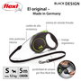 Flexi Black Design Correa Extensible de Cordón, 5m, Verde, hasta 12kg