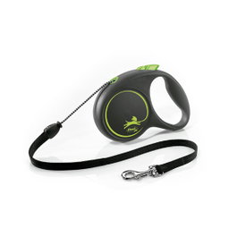 Flexi Black Design Correa Extensible de 5m, Verde, hasta 20kg