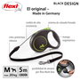 Flexi Black Design Correa Extensible de 5m Verde para hasta 20kg