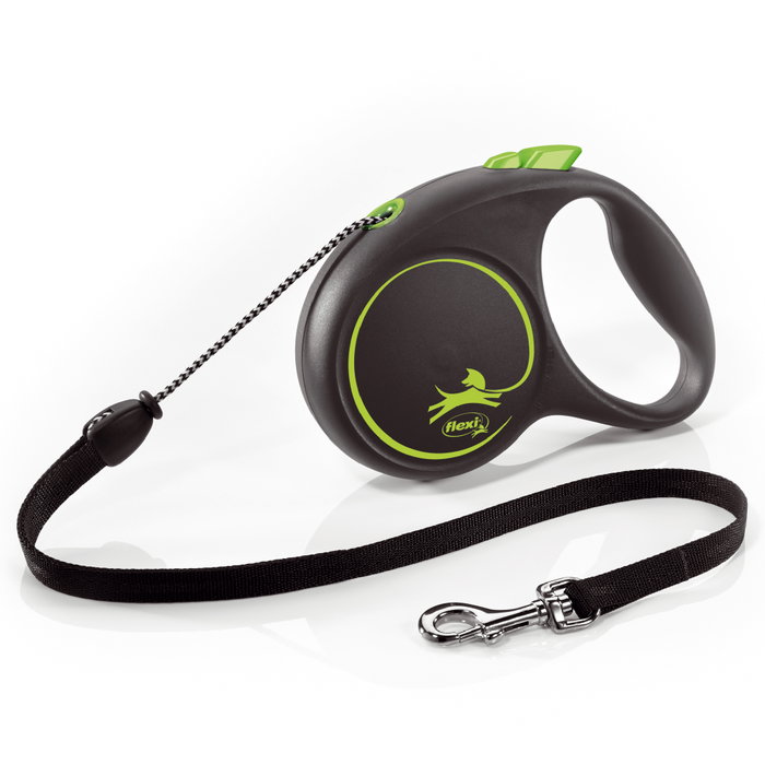 Flexi Black Design Correa Extensible de 5m Verde para hasta 20kg