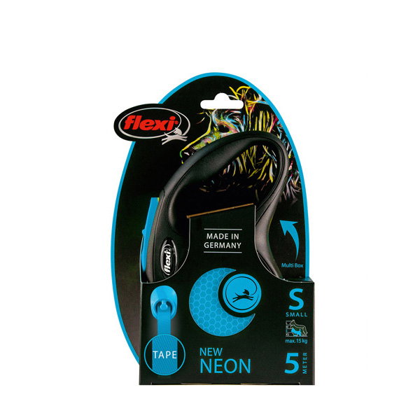 Flexi New Neon Azul Correa de Cinta S 5m Flexi New Neon Azul Correa de Cinta S 5m