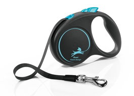 Flexi Black Design Azul con Cinta de 5m Talla S hasta 15kg