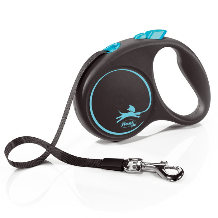 Flexi Black Design Azul con Cinta de 5m Talla S hasta 15kg