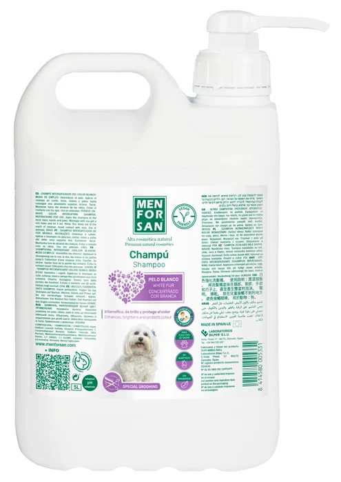 Menforsan Champú Pelo Blanco 5L para Perros Menforsan Champú Pelo Blanco 5L para Perros