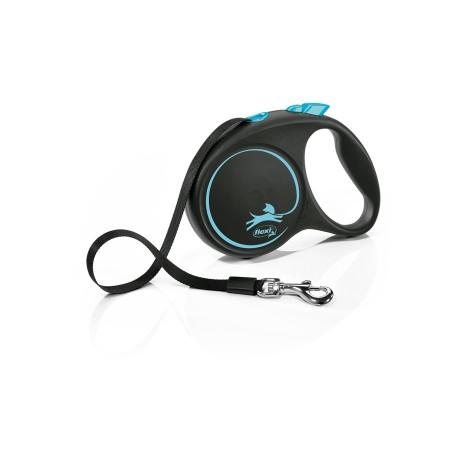Flexi Black Design Correa Extensible de Cinta Azul 5m Talla M hasta 25kg Flexi Black Design Correa Extensible de Cinta Azul 5m Talla M hasta 25kg