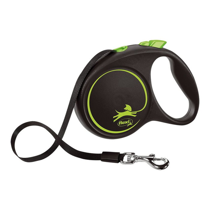 Flexi FLEXI BLACK DESIGN Correa extensible de cinta 5m Verde