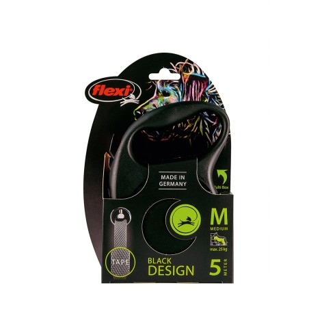 Flexi Correa de Cinta Flexi-Black 5m, 25 kg, Sistema Guía Sin Atascos, Ampliable con Multi Box y Compatible con Iluminación LED Flexi Correa de Cinta Flexi-Black 5m, 25 kg, Sistema Guía Sin Atascos, Ampliable con Multi Box y Compatible con Iluminación LED