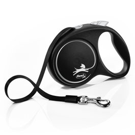 Flexi Black Design Correa de Cinta 5m Negro Talla M
