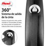 Flexi Black Design Correa Extensible con Cinta de 5m, Negra, Talla M