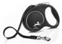 Flexi Black Design Correa Extensible con Cinta de 5m, Negra, Talla M