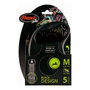 Flexi Black Design Correa Extensible con Cinta de 5m, Negra, Talla M