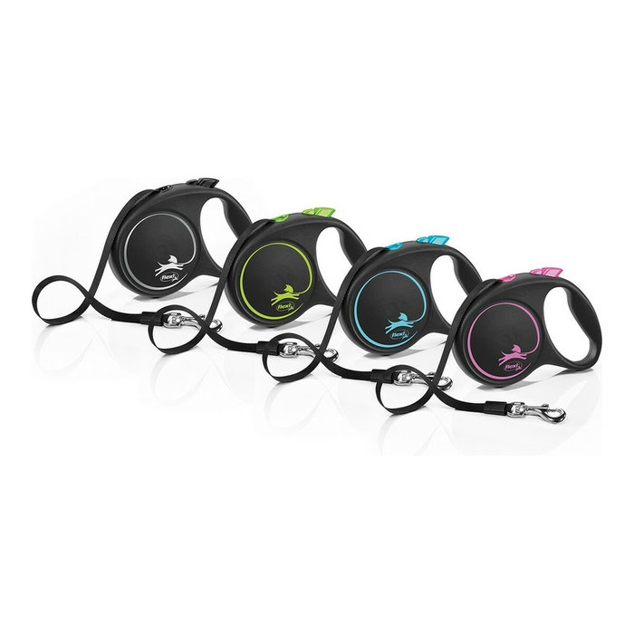 Flexi FLEXI BLACK DESIGN Correa extensible de cinta, 5m, Verde, hasta 25kg Flexi FLEXI BLACK DESIGN Correa extensible de cinta, 5m, Verde, hasta 25kg