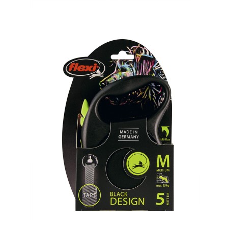 Flexi Correa de Cinta Extensible 5 Metros, Cinta Verde, 25 kg, Guía Sin Atascos, Compatible Multi Box y LED